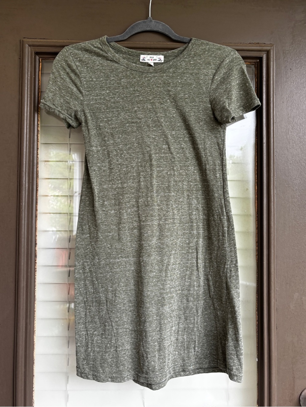 Casual Olive Green Midi T-Shirt Dress